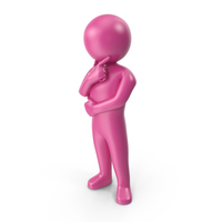 Pink Stickman Thinking PNG & PSD Images