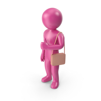Pink Stickman Travelling PNG & PSD Images