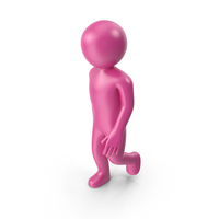 Pink Stickman Walking PNG & PSD Images