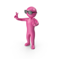 Pink Stickman Wearing Sunglasses PNG & PSD Images
