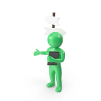 Green Stickman At Crossroad PNG & PSD Images