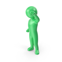 Green Stickman Cheering PNG & PSD Images