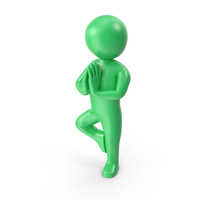 Green Stickman Doing Yoga PNG & PSD Images
