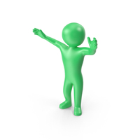 Green Stickman Greeting PNG & PSD Images