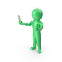 Green Stickman Holding Cash PNG & PSD Images