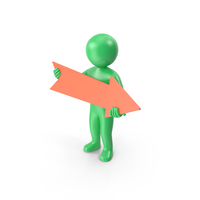 Green Stickman Holding Pointer PNG & PSD Images