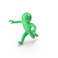 Green Stickman Jumping PNG & PSD Images