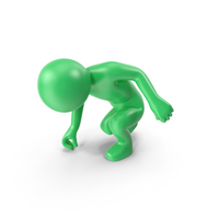 Green Stickman Picking Up PNG & PSD Images