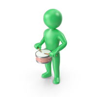 Green Stickman Playing Drum PNG & PSD Images