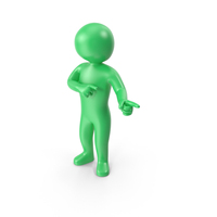 Green Stickman Pointing PNG & PSD Images