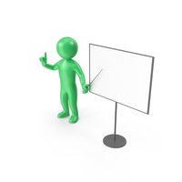 Green Stickman Presenting PNG & PSD Images