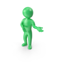 Green Stickman Showcasing PNG & PSD Images