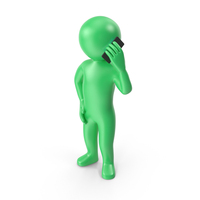 Green Stickman Talking On Phone PNG & PSD Images