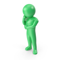 Green Stickman Thinking PNG & PSD Images