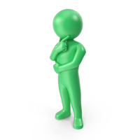 Green Stickman Thinking PNG & PSD Images