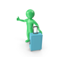 Green Stickman Travelling PNG & PSD Images