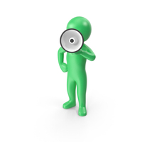 Green Stickman With Loud Speaker PNG & PSD Images