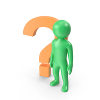 Green Stickman With Question Mark PNG & PSD Images