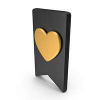 Gold Banner Tag Heart Symbol PNG & PSD Images