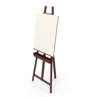 Artist Easel With Blank Canvas PNG & PSD Images