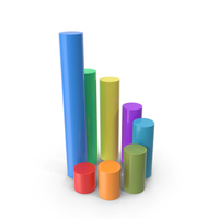 Colorful Cylindrical Bar Graph Chart PNG & PSD Images