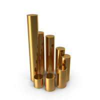 Graph Chart Cylinder Bar Circular Gold PNG & PSD Images
