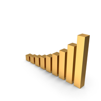 Gold Square Bar Graph Chart PNG & PSD Images