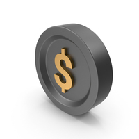 Dark Dollar Coin Icon PNG & PSD Images