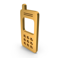 Cell Phone Icon Gold PNG & PSD Images