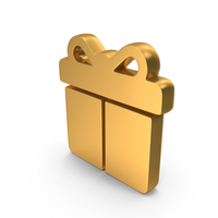 Gift Box Icon Gold PNG & PSD Images