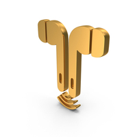 Portable Mini Headphones Symbol Gold PNG & PSD Images