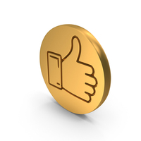 Gold Like Thumbs Up Symbol PNG & PSD Images