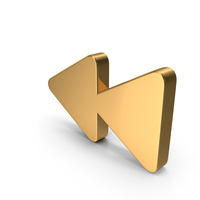 Gold Backwards Icon PNG & PSD Images