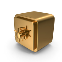 Gold Closed Safety Locker Icon PNG & PSD Images