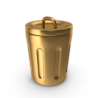 Gold Closed Trash Can Icon PNG & PSD Images