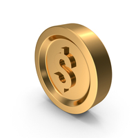 Gold Dollar Coin Icon PNG & PSD Images