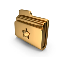 Gold Favourite Folder Icon PNG & PSD Images