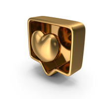 Gold Notify Heart PNG & PSD Images