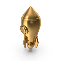 Gold Rocket Icon PNG & PSD Images