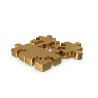 Gold Separated Puzzle Pieces Icon PNG & PSD Images