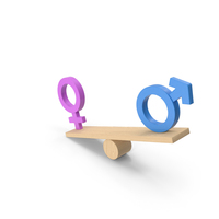 Gender Inequality On Wooden Seesaw With Female Privilege PNG & PSD Images