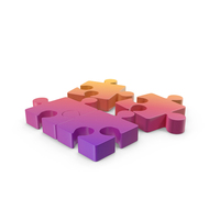 Gradient Separated Puzzle Pieces Icon PNG & PSD Images