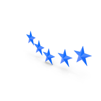 Rating Five Star Of Equal Size In Blue PNG & PSD Images
