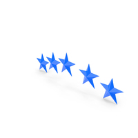 Rating Five Star Of Equal Size In Blue PNG & PSD Images