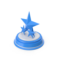 Trophy Three Stars Win Price Blue PNG & PSD Images