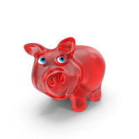 Piggy Bank Translucent Red PNG & PSD Images