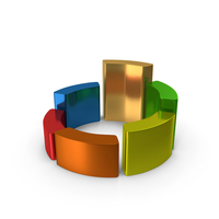 Pie Chart Five Bar Circular Gold PNG & PSD Images