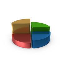 Pie Chart Four Circular Equal Gold PNG & PSD Images