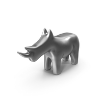Rhino Figurines Statuette Silver PNG & PSD Images