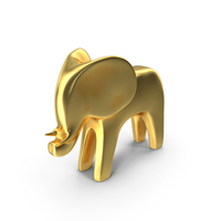 Elephant Figurines Statuette Gold PNG & PSD Images